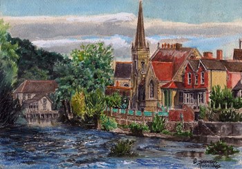 Llangollen Methodist Church Wales UK by Stanton Manolakas art print