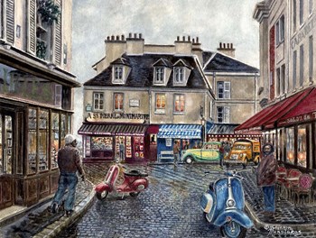 Place Du Tertre From Rue Du Mont Cenis by Stanton Manolakas art print