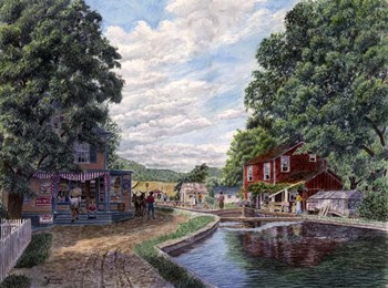 Summer on the Morris Canal by Stanton Manolakas art print