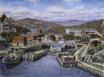 Little Falls NY c. 1905 by Stanton Manolakas art print