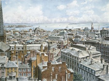 Boston,  East From St. House 1876 by Stanton Manolakas art print