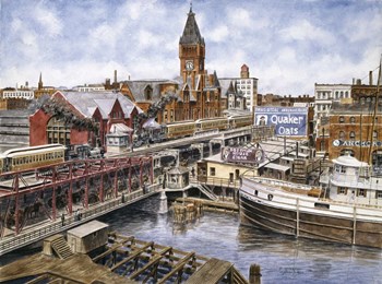 Chicago,  Elevated R.R., c.1896 by Stanton Manolakas art print