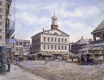 Faneuil Hall, c.1915 by Stanton Manolakas art print