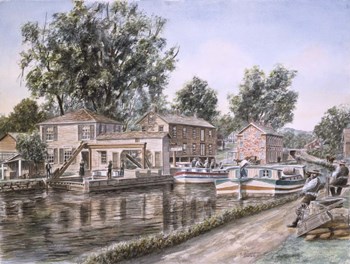 Weigh Locks On Penn Canal by Stanton Manolakas art print