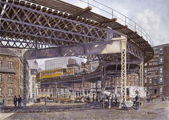 2Nd Ave. El, c.1896 by Stanton Manolakas art print