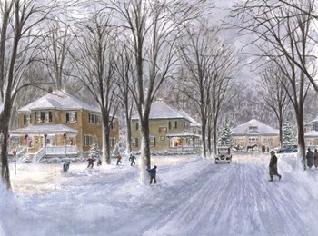 The Snowball Fight by Stanton Manolakas art print