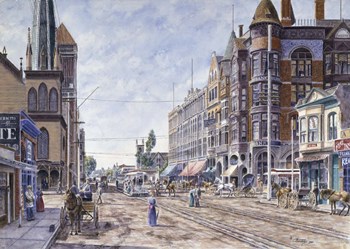 Los Angeles, 2Nd &amp; Broadway by Stanton Manolakas art print