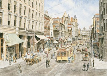 Los Angeles, 3Rd &amp; Spring by Stanton Manolakas art print