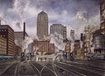 20Th Century Ltd., Leaving Chicago by Stanton Manolakas art print