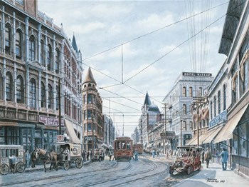 Looking South On Spring St., c.1909 by Stanton Manolakas art print
