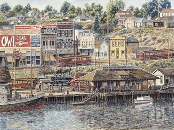 San Pedro Harbor by Stanton Manolakas art print
