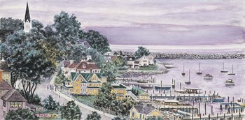 Sunset, East Bay Mackinac by Stanton Manolakas art print