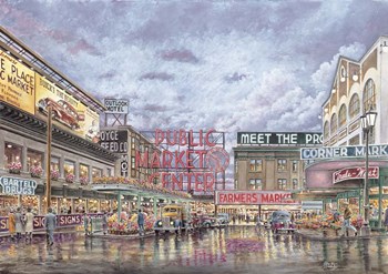 Pike Place Market by Stanton Manolakas art print