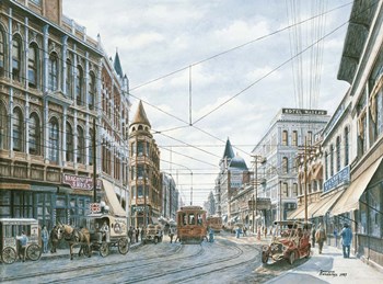 Looking South Of Spring St. by Stanton Manolakas art print