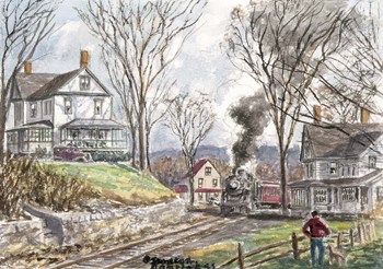 Fall Train by Stanton Manolakas art print