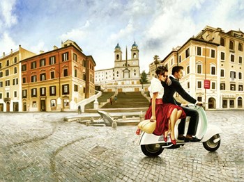 Lovers in Rome by Pierre Benson art print