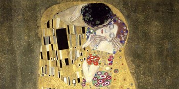 The Kiss (horizontal detail) by Gustav Klimt art print