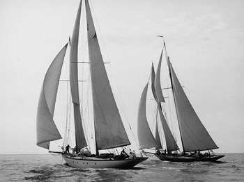 Sailboats Race during Yacht Club Cruise by Edwin Levick art print