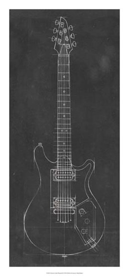 Electric Guitar Blueprint II by Ethan Harper art print