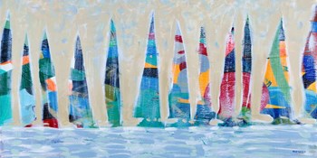 Dozen Colorful Boats Panel by Dan Meneely art print