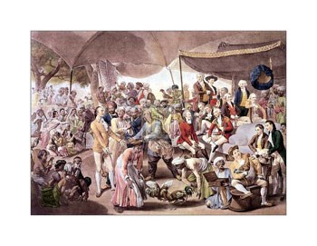 Colonel Mordaunts&#39;s Cock Match by Johann Zoffany art print