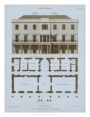 Chambray House &amp; Plan II by Thomas Kelly art print