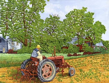 Farmall C Cultivator by Thelma Winter art print