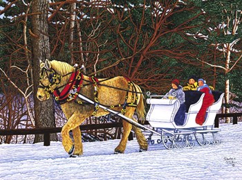White Sleigh by Thelma Winter art print