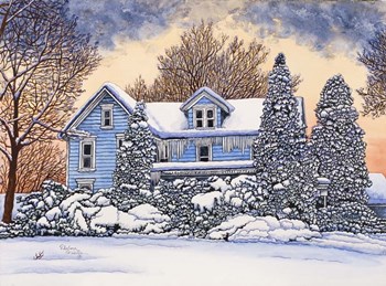 The Blue House by Thelma Winter art print