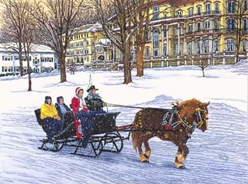 Horse-Drawn Bobsled by Thelma Winter art print