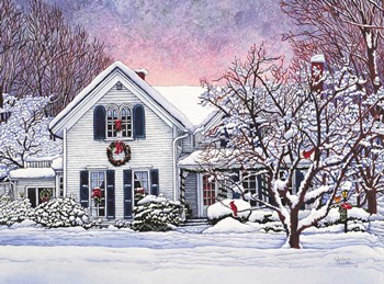 Christmas Cardinals, Orchard Park, NY by Thelma Winter art print