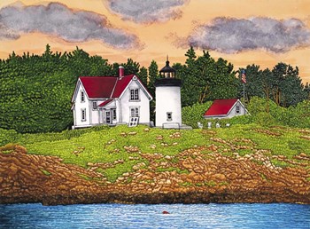 Curtis Island Lighthouse, Camden, Me by Thelma Winter art print