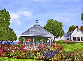 Lakeshore Gazebo, Derby Ny by Thelma Winter art print
