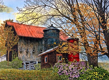 Pin Head Silos Vermont by Thelma Winter art print