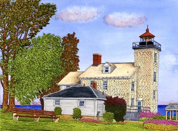 Sodus Bay Lighthouse, Lake Ontario, Sodus Point, Ny by Thelma Winter art print