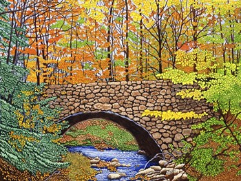 Stone Bridge, Allegany State Park, Ny by Thelma Winter art print
