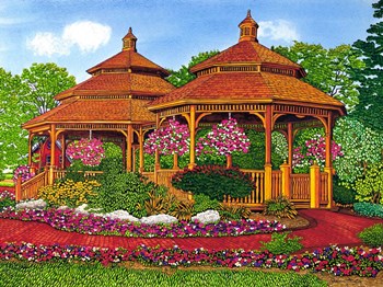 Two Gazebos, Hershey Pa by Thelma Winter art print