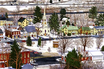 Village Square Vermont by Thelma Winter art print