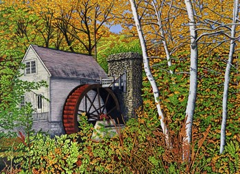 Waterwheel, E Dorset Vt by Thelma Winter art print