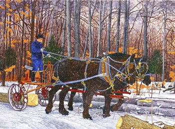 Work Horses Lumbering by Thelma Winter art print