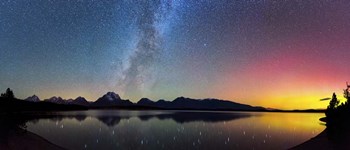 Northern Lights over Jackson Lake Pano by Darren White Photography art print
