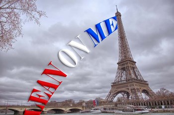 Lean On Me - Eiffel Tower by Cora Niele art print