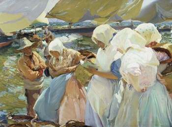 Valencianas en la Playa (Women from Valencia on the beach), 1915 by Joaquin Sorolla y Bastida art print