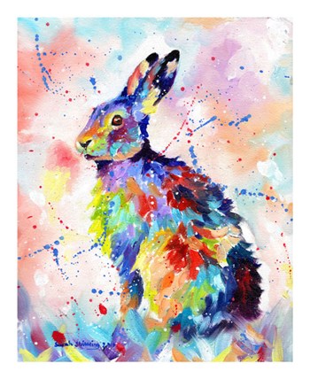 Color Hare by Sarah Stribbling art print