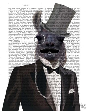 Llama in Tuxedo by Fab Funky art print