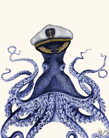 Captain Octopus by Fab Funky art print