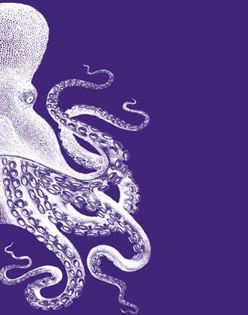 Octopus Purple and Cream b by Fab Funky art print