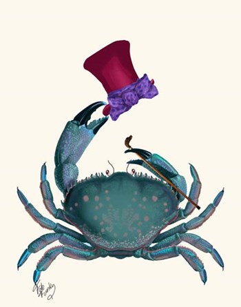 The Dandy Crab by Fab Funky art print