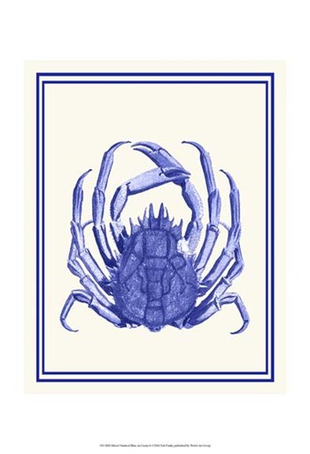 Mixed Nautical Blue on Cream b by Fab Funky art print