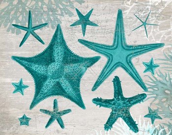 Green Starfish Collection by Fab Funky art print